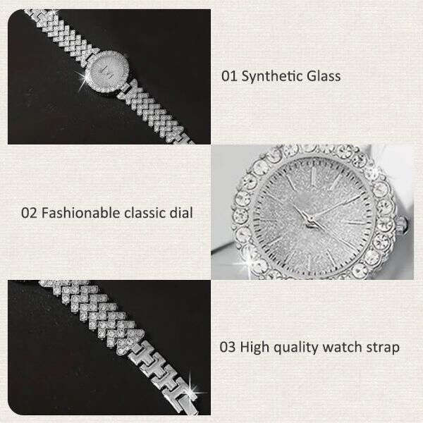 Watch, necklace, ring, earrings + gratis bracelet I Diamonda - AI WEB SHOP