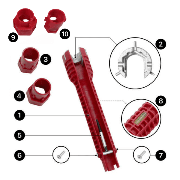 Multi-purpose plumbing tool for pipes - Plumbo - AI WEB SHOP