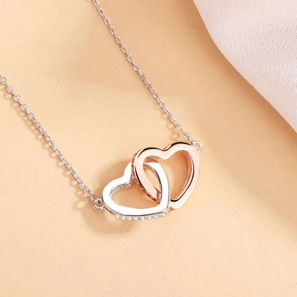 Necklace with pendant 2 hearts - Enamora - AI WEB SHOP