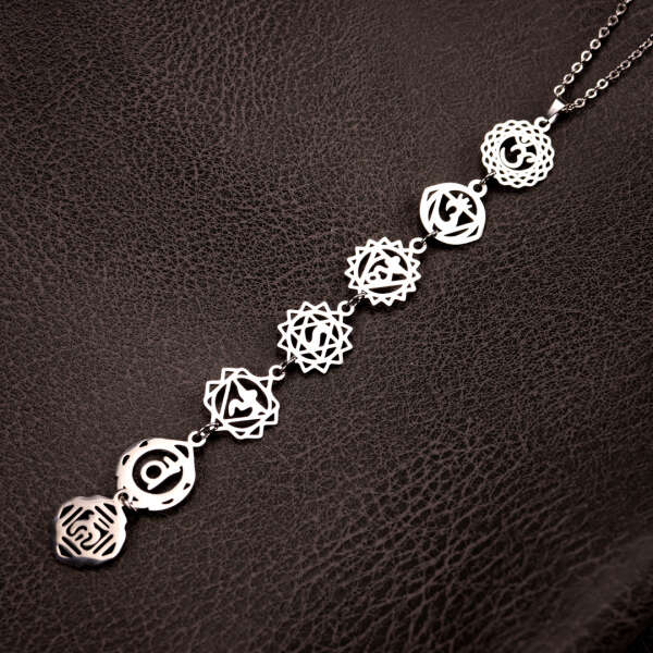 Necklace with 7 chakra pendants - Zahara - AI WEB SHOP