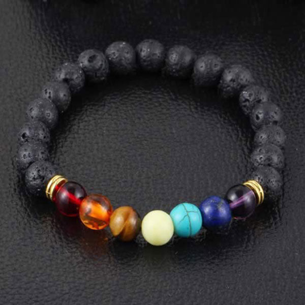 Lava stone chakra bracelet - ReiChi - AI WEB SHOP